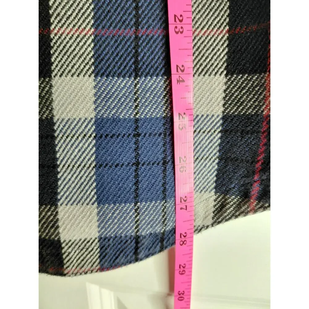 The North Face Valley Twill Flannel Shacket Mens S/M Blue Plaid Heavy Cabincore